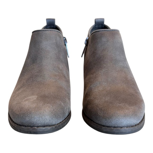 Xappeal Ankle Boots Womens 6 Gray Faux Suede Block Heel Booties‎ Zip Up - Picture 5 of 11